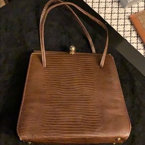 Vintage Brown Alligator embossed purse